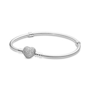 Браслет Pandora із сяючою застібкою у формі серця 590727CZ