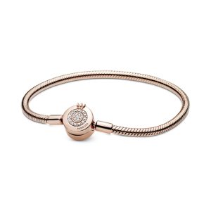 Браслет Pandora Сяюча корона O з покриттям рожевим золотом 589046C01
