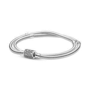 Браслет Pandora подвійний з блискучою застібкою 599544C01
