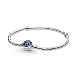 Браслет Pandora із застібкою Блискучий синій диск 599288C01