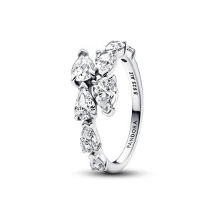 Каблучка Pandora асиметрична з паве 193004C01