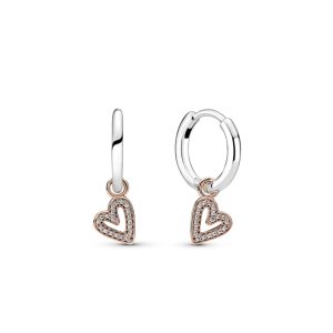 Сережки Pandora Блискучий ескіз серця 280090C01