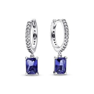 Сережки Pandora з синім кристалом та прозорими камінцями 292381C01