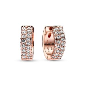 Сережки Pandora Два ряди паве 282622C01